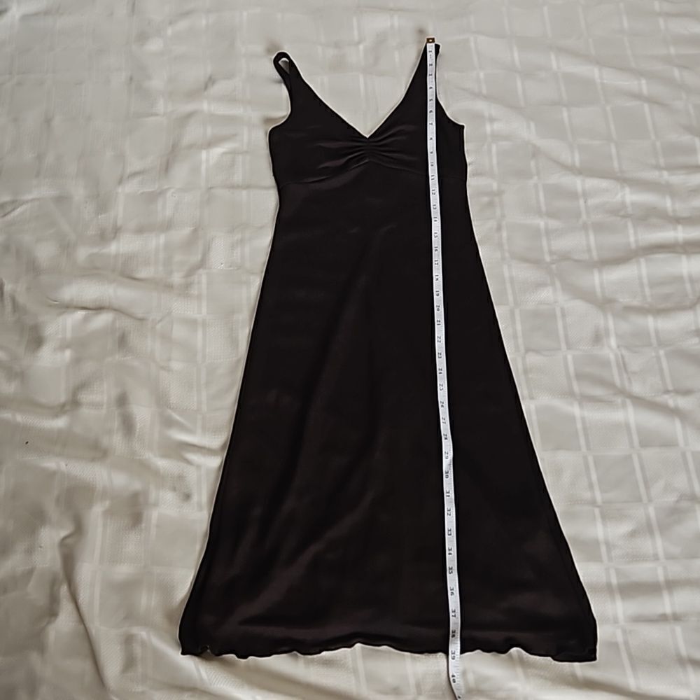 Talula Babaton Sweetheart Neckline, Straps Asymmetric Hem Midi Dress Brown XS - Picture 10 of 16